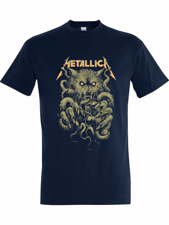 Unisex T-shirt Metallica Wolf Ktulu Marineblau