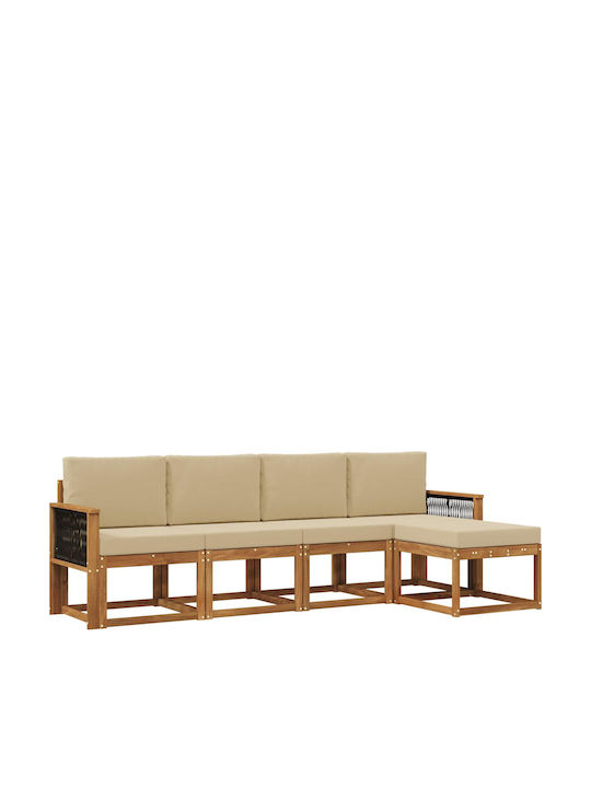 vidaXL Zweisitziges Outdoor-Sofa Kunststoff mit...