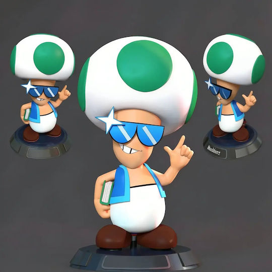 Φιγούρα Mushbert Super Mario Files 3d Εκτυπωμένη-7 6 Cm 1:24