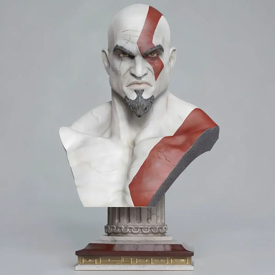 Figure Kratos God War Bust 3D Model Sculpture 3D Printed 30 Cm 1:6