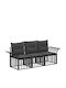 vidaXL Outdoor-Sofas & Bänke Dreisitz Rattan Mit Kissen