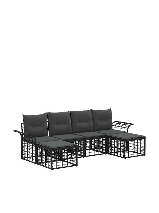 Two-Seater Outdoor Rattan Sofa with Cushions