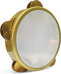Riq 8.5" Professional Hammered Beige Metallic Tambourine Hand