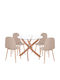 Jafaru Kitchen Table with 4 Chairs 90x90cm