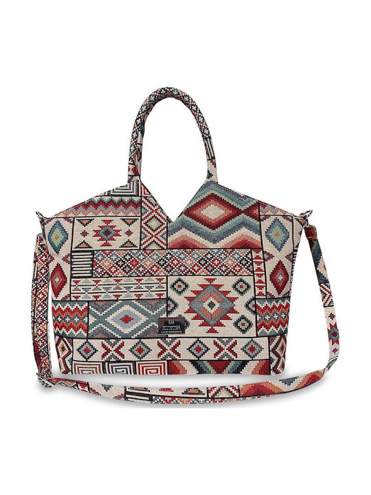 Women's Shoulder Tote Bag Cretan Multicolour
