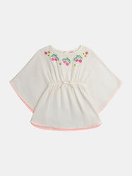 Kinder Strandponcho Mädchen Summer Cherries Weiß