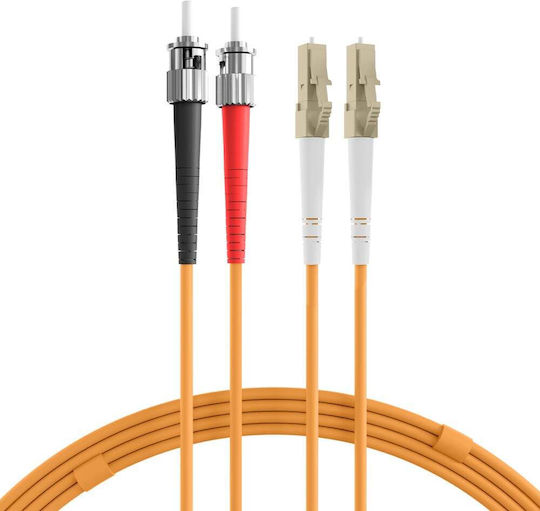 Optical Fiber Cable LC-ST 0.5m Orange