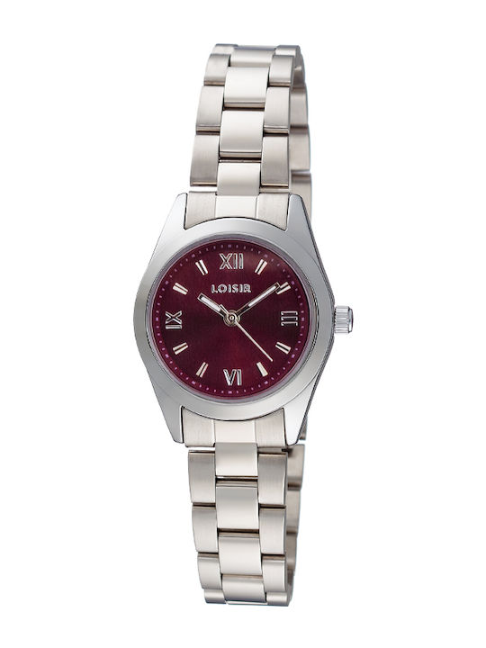 Loisir Womens Watch 28mm Battery with Burgundy Metal Bracelet