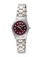 Loisir Womens Watch 28mm Battery with Burgundy Metal Bracelet