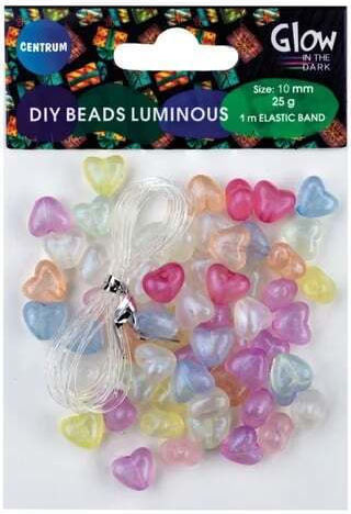 Χάντρες Centrum Hearts 10mm 25gr Glow In Dark