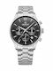 Giewont Herrenuhr 42mm Chronograph Batterie mit Silber Metall-Armband