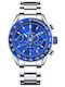 Giewont Herrenuhr Chronograph Batterie mit Silber Metall-Armband