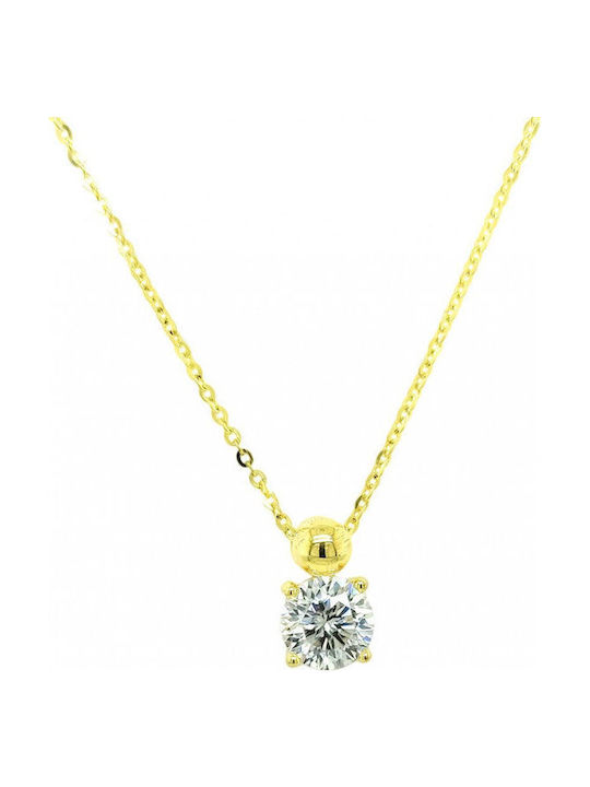 Κολιέ Χρυσό Ασήμι 925 Moissanite 6.5mm 1.0ct D