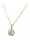 Κολιέ Χρυσό Ασήμι 925 Moissanite 6.5mm 1.0ct D