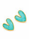 Charmy Earrings Made of Gold Plated Steel with Turquoise Stones