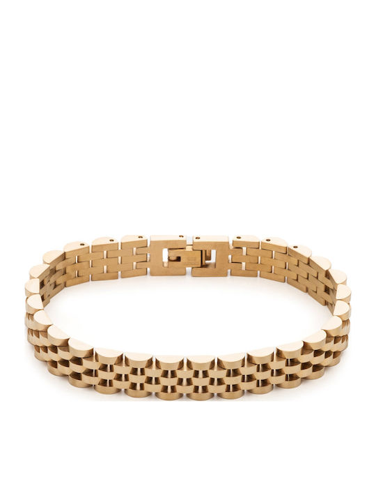 Visetti Herren Armband aus Stahl Vergoldet 20,5cm