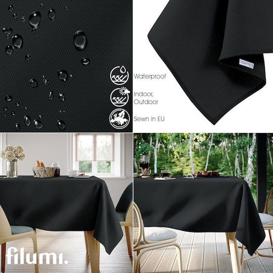 Filumi Τραπεζομάντηλο Αλέκιαστο Black 130x180εκ.