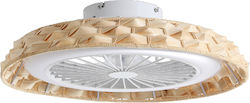 Aca Ceiling Fan 45cm With Light Beige / Brown FANW18K008
