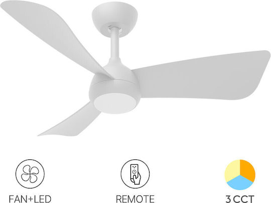 Braytron Ανεμιστήρας Οροφής 97cm με Φως Λευκός