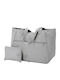 Benzi Fabric Beach Bag with Toiletry Bag Gray
