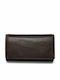 Large Leather Women's Wallet Brown