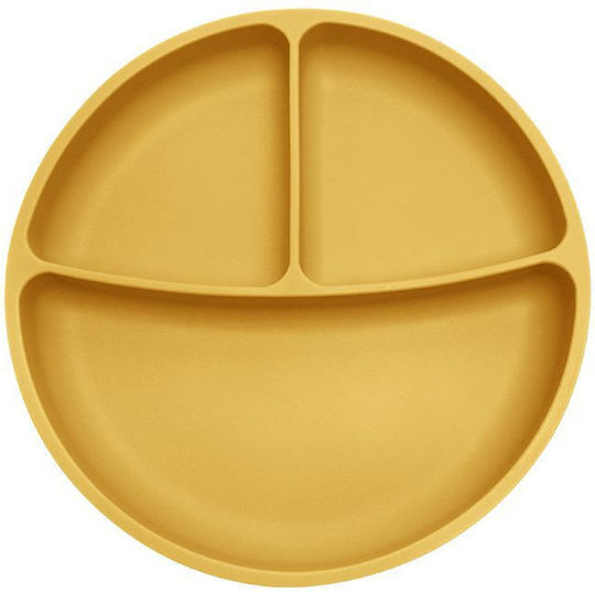Tedsy Children's Food Plate Made of Yellow Silicone