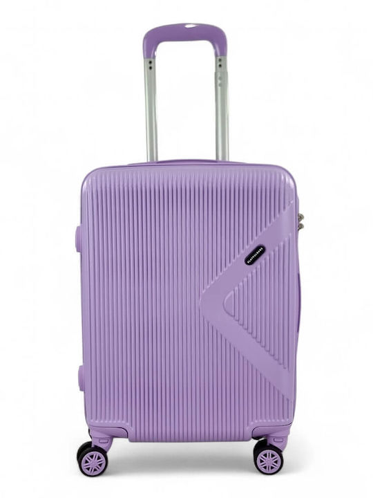 Playful Bags Cabin Hard Purple Suitcase with 4 Wheels Height 55cm