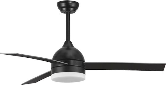 Redled Stil Deckenventilator 132cm mit Leuchte Schwarz