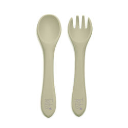 Tedsy Baby Set with Fork Made of Green Silicone 2pcs