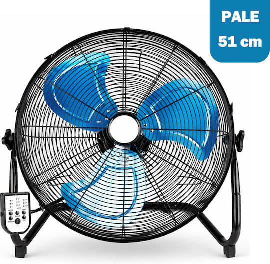 Bakaji Ventilator De Pardoseală Diametru 51cm Cu Telecomandă Albastră