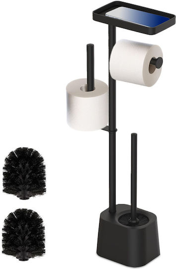 Relaxdays Metal Toilet Brush Black