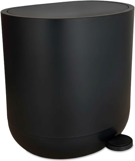 Relaxdays Plastic Bathroom Bin 7l Black