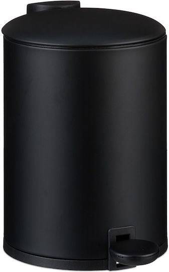 Relaxdays Plastic Bathroom Bin Soft Close 3l Black