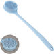 Double-Sided Silicone Bath Brush with Long Light Blue Handle
