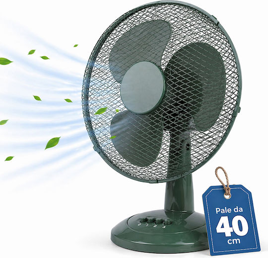 Bakaji Tischventilator 45W Lüfterdurchmesser 40cm Grüner