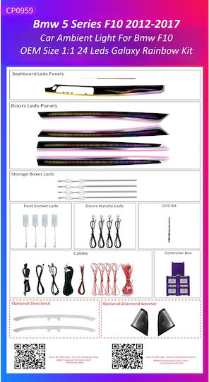 Ατμοσφαιρικός Φωτισμός Bmw 5 Series F10 2012-2017 Oem Ambient Light Kit 1:1