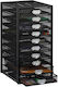 Relaxdays Dokumentenorganizer 10 Fächer Stahl Schwarz 55x27,5x35,5cm