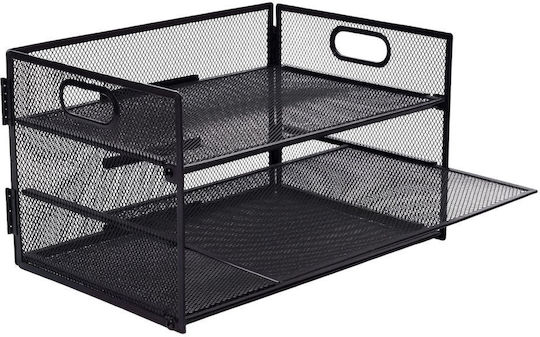 Relaxdays Suport Pentru Articole De Birou 3 Niveluri 20.5 X 32.5 X 23.5 Cm Metal Negru