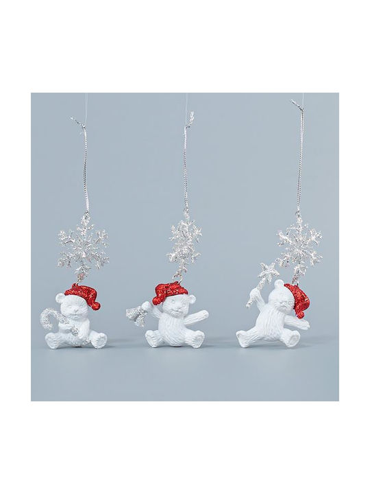 Acrylic White Bear Snowflake Glitter Ornament 6...