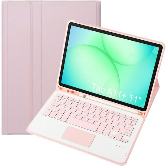 Flip Cover mit Tastatur Rosa (Samsung Galaxy Tab A11 Plus)