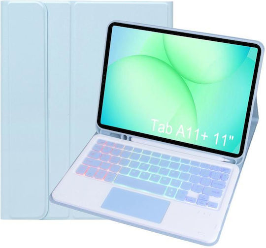 Flip Cover mit Tastatur Blau (Samsung Galaxy Tab A11 Plus)