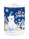 Toy Basket Winter Snowflake Pattern Καλάθι Απλύτων Υφασμάτινο Πτυσσόμενο 45lt Λευκό
