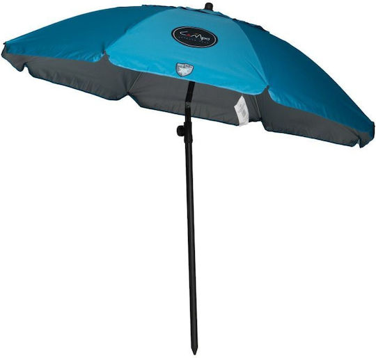 Campo Samba 200 Folding Beach Umbrella Diameter 1.9m with UV Protection and Air Duct Sky Blue