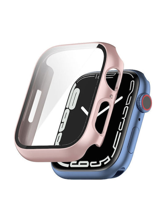 Plastic Case with Tempered Glass in Rose Gold Colour for Apple Watch Series 10