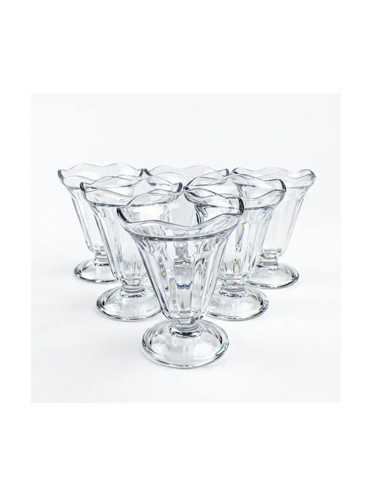 Abyz Servierschale Eiscreme Rund Glas Transparent mit Durchmesser 10cm 6 Stück