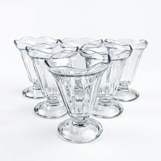 Abyz Servierschale Eiscreme Rund Glas Transparent mit Durchmesser 10cm 6 Stück