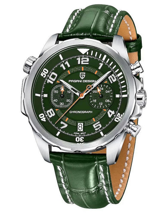 Herrenuhr Automatisch mit Grünem Lederriemen