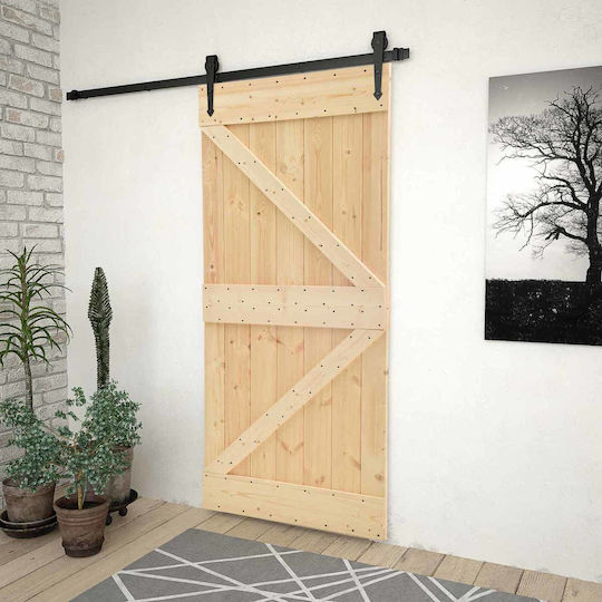 Συρόμενη Πόρτα Φυσικό Μαύρο 90 X 210 Cm Μασίφ Ξύλο Πεύκου 3444858 Καφέ Συρόμενη Πόρτα Φυσικό Μαύρο 90 X 210 Cm Μασίφ Ξύλο Πεύκου 3444858 Καφέ