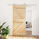 Sliding Door Natural White 90 x 210 cm Solid Pi...