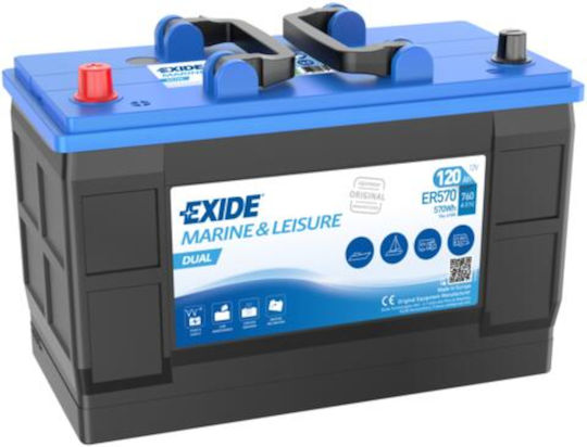 Exide Boot- und Autosbatterie / Lkw mit Kapazität 120Ah und Kaltstartstrom (CCA) 760A